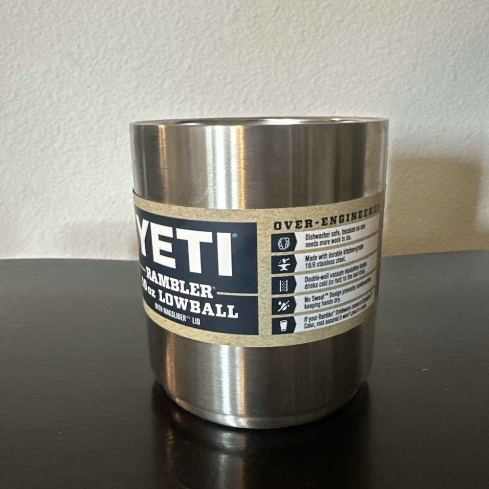 YETI Rambler Lowball Stainless Steel Insulated Cup Tumbler 10 oz LID‎ INCLUDED